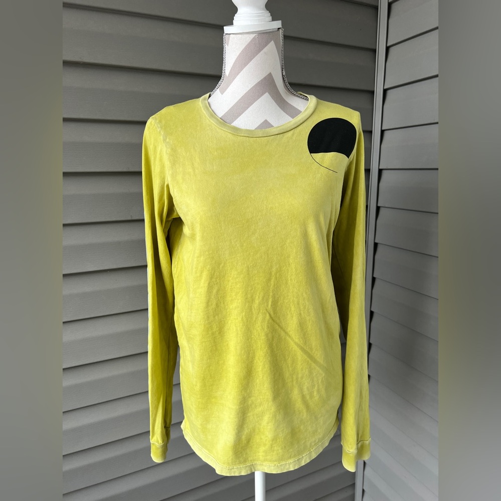 Freecity Life Nature Love Green Long Sleeve Tee With Black Detail Sz M